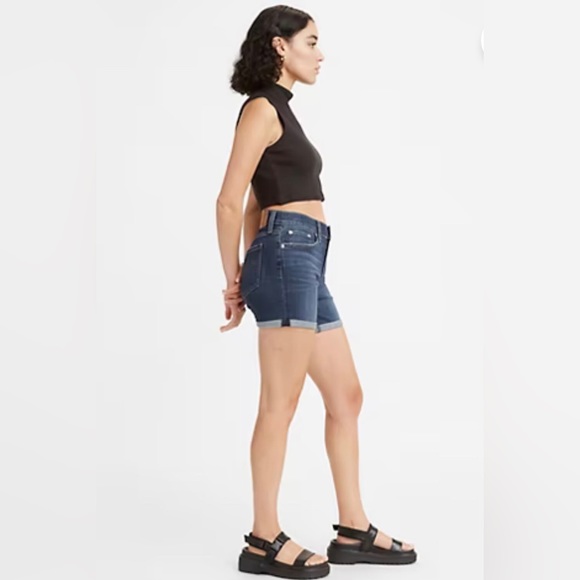 Levi's Shorts Nwt Levis Mid Length Hypersoft Blue Jean Denim Shorts